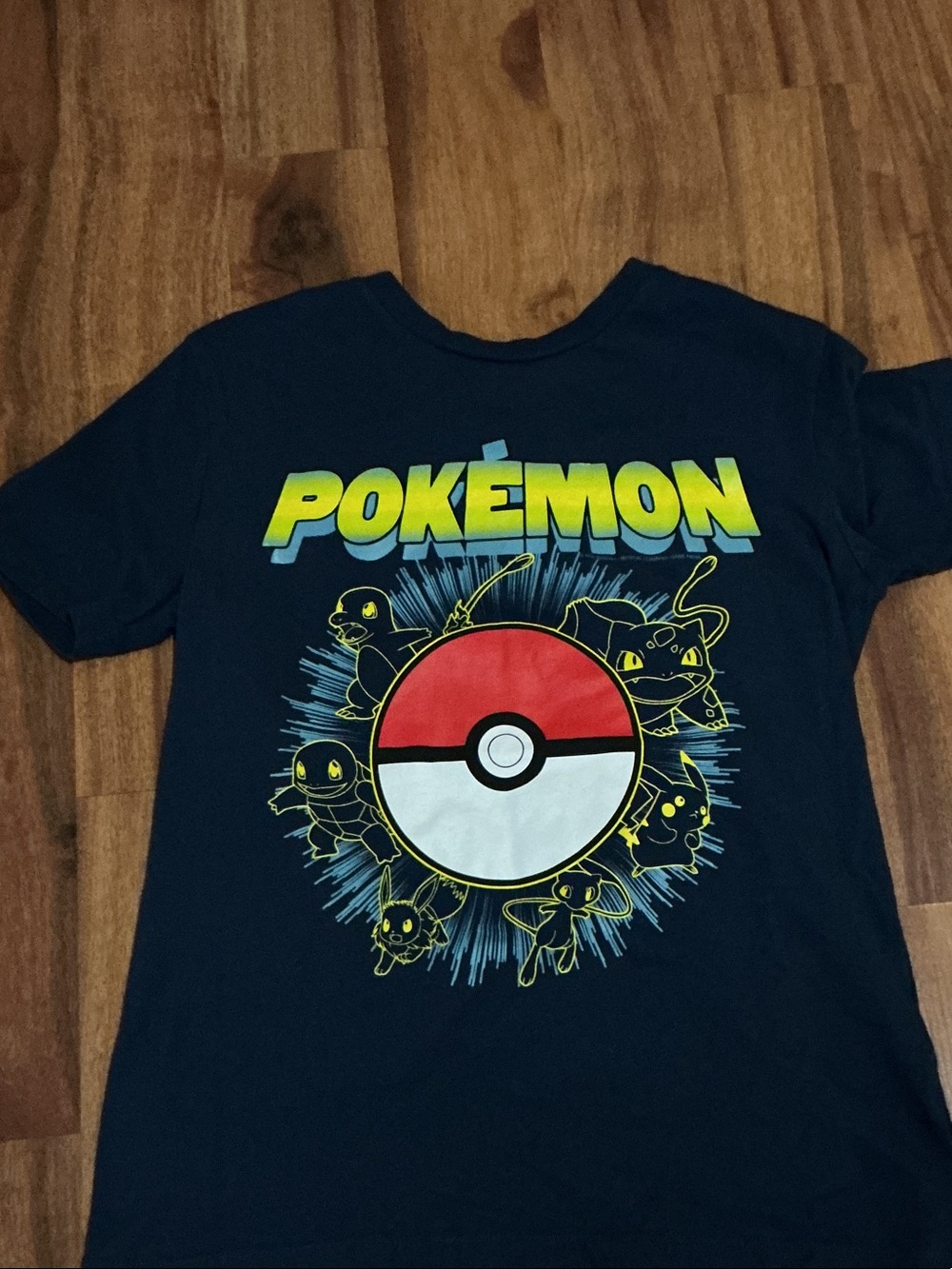 Pokémon Kids Graphic Tee - Navy with Red & White Poké Ball sz 10 12 great